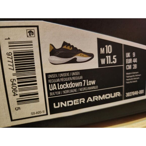 Under Armour Lockdown 7 Low Men's 10 Blk/YLW EU 44 - Picture 7 of 10